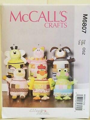 McCalls Crafts Sewing Pattern Soft Animals Plush Toys M6807 Susan Cousineau