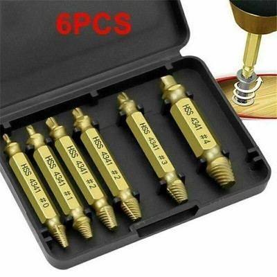 6pcs Damaged Screw Extractor Speed Bolt Remover