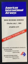 American International Airways Atlantic City Timetable Effective July 1, 1983