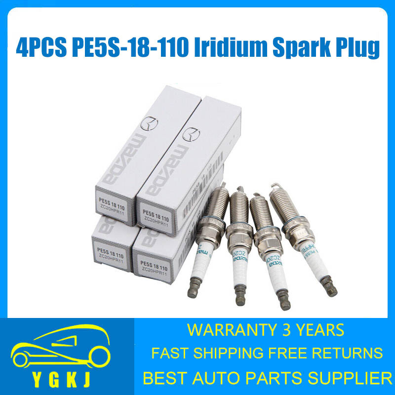 4Pcs Genuine ZC20HPR11 PE5S-18-110 Iridium Spark Plugs For Mazda 3