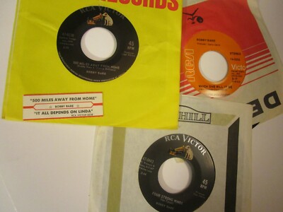 Bobby Bare  lot of 3  500 Miles Away From Home/It All Depends On Linda RCA+ bx24
