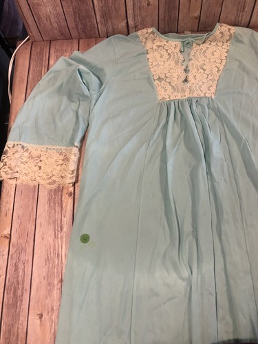 VINTAGE PHILMAID Mint Green Long Gown Size Large Nylon - Picture 21 of 23