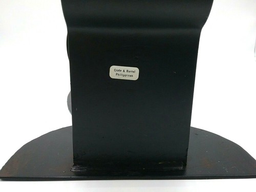 VTG Crate and Barrel Pineapple Candle Holder Black 15" Bronze Tone Heavy Metal - Picture 5 of 6