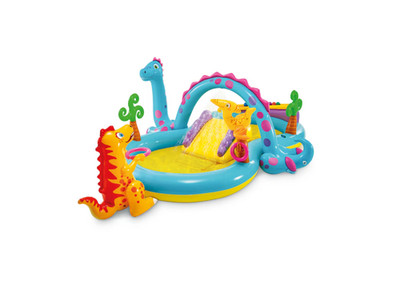 Intex 11ft x 7.5ft x 44in Dinoland Play Center Kiddie Inflatable Swimming Pool