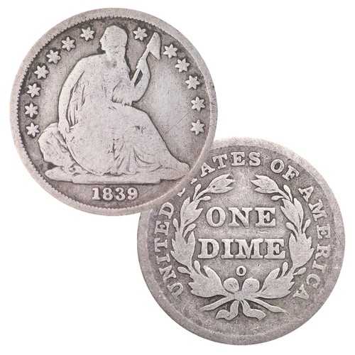 USA Seated Dime Coin Circulated Condition Liberty on Rock w/ Shield Random Date