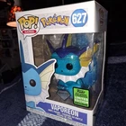 Funko Pop! Games Pokemon Authentic Vaporeon 2021 Spring Convention Diamond 627