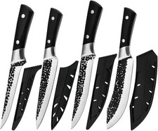 4 Stück Profi Kochmesser Set Edelstahl Küchenmesser Metzgermesser Hackmesser DHL