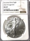 2022 W Burnished Silver Eagle NGCMS69. Free Shipping.