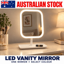 LED Vanity Makeup Mirror 3 Colour Lighting Touch Control Desktop Dressing Mirror
