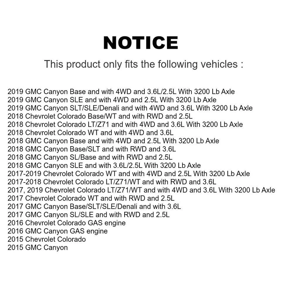 Kit de rótulas inferiores delanteras para Chevrolet Colorado 2015-2019 oeM9 mercado de accesorios Foto 2 de 3