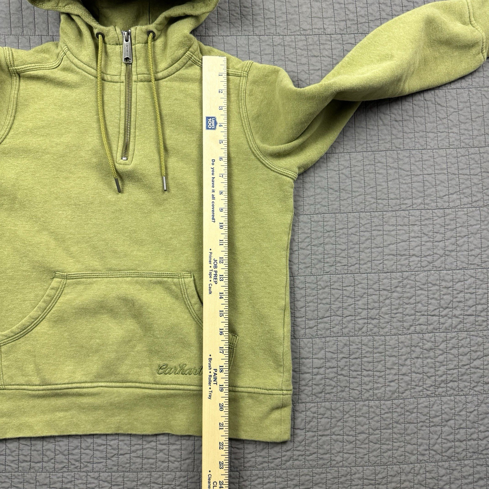 Carhartt Clarksburg Hoodie Sweatshirt Women Small Green 1/4 Zip Workwear thumbnail 10