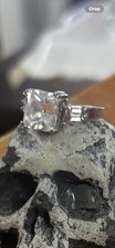  Fabulous VINTAGE Sterling Silver CZ Ring  Size 6
