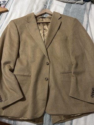 Bill Blass Tan Camel Hair 2-Button Single-Breasted Blazer Notch 46R