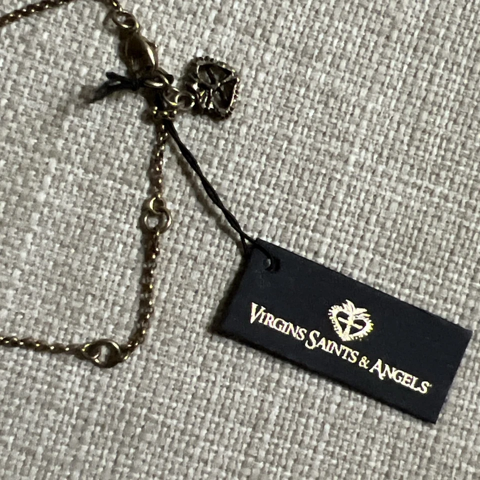 Collar VSA Vírgenes Santos y Ángeles San Benito Magdelena Cristal Oro Antiguo Foto 3 de 4