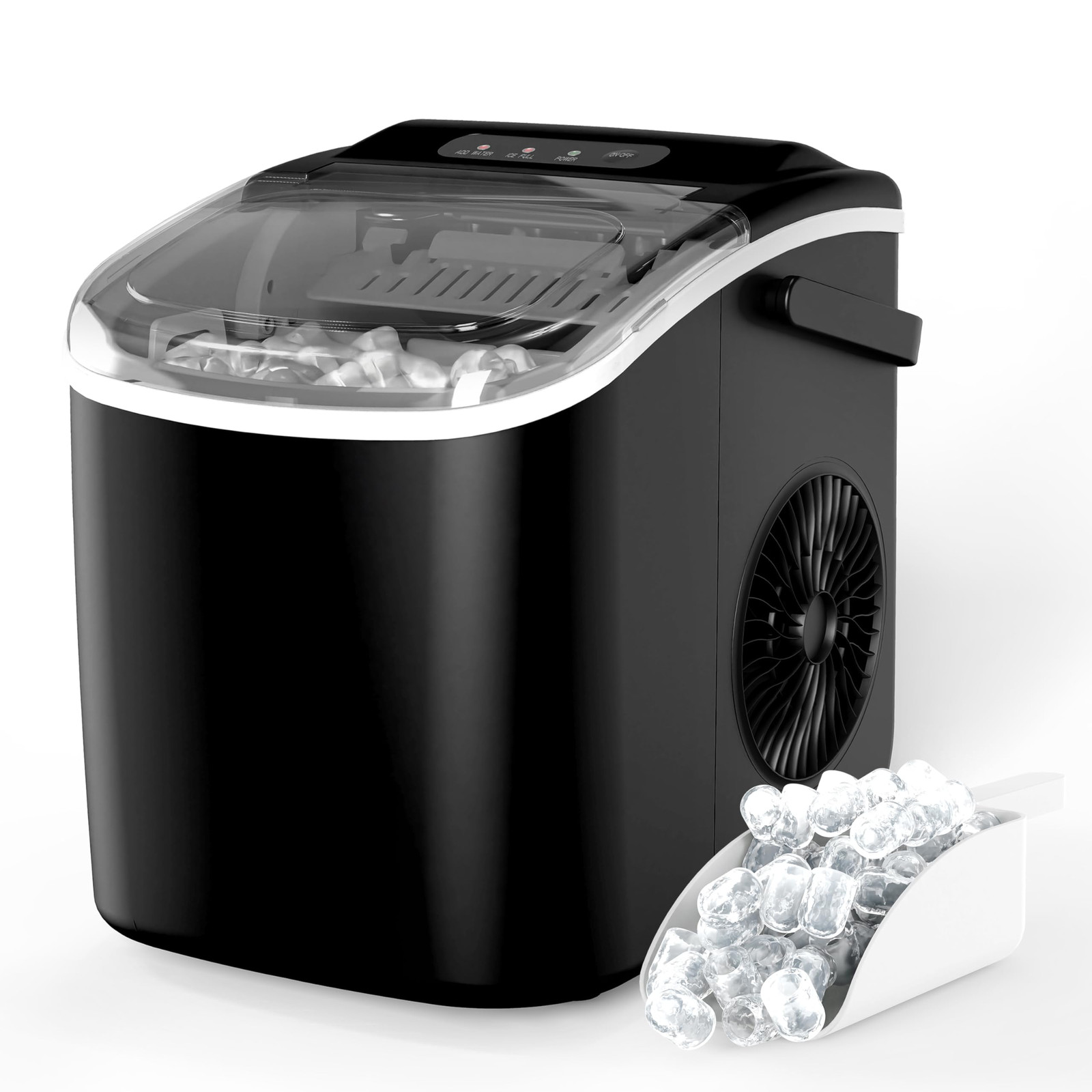 Ice Maker for Countertop, 9 Ice Cubes Ready in 6 Mins, 26lbs Ice/24Hrs, with ...