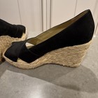 Matisse Rita Black Suede Espadrille Peep Toe Wedges — photo 6