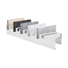 Countertop 10 Slots Tile Display Stand, Tile Display Rack White