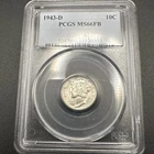 1943-D Mercury Dime 10C PCGS MS66FB