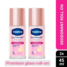 2 X Vaseline Roll-On Serum GlutaGlow Ampoule Deodorant Ultra Bright - 45ml NEW