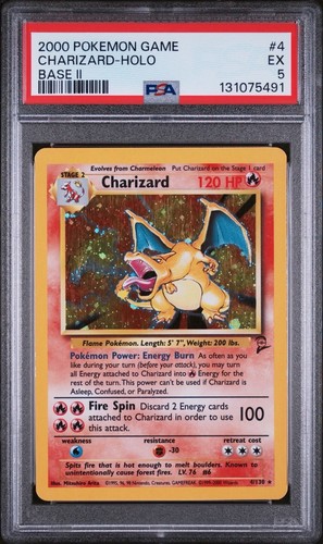 Charizard graded PSA 5 for sale on eBay