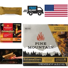 Natural Wood Firestarter Sticks for Grills Fireplaces 12 Count