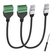 2-PCS RJ12 6P6C to 6-Pin Solderless Screw Terminal Phone Adapter Cable Wire