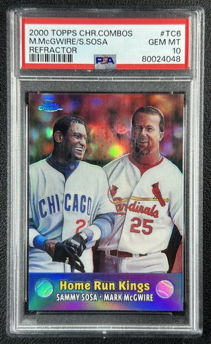 HOME RUN KINGS SAMMY SOSA MARK MCGWIRE PSA 10 2000 TOPPS CHROME COMBOS REFRACTOR