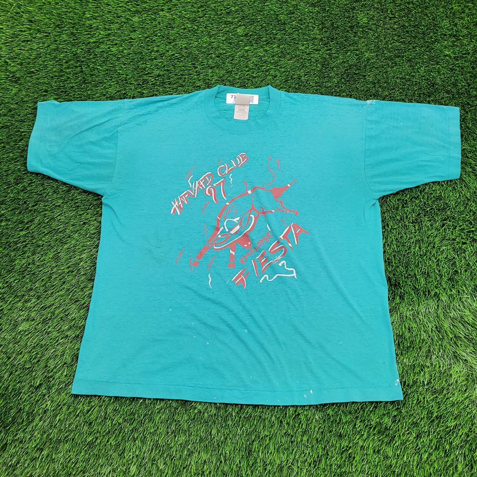 Camisa Fruit-of-the-Loom 1993 vintage XL 23x27 turquesa