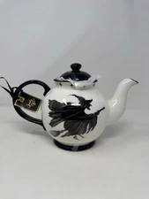 Potter’s Studio Ceramic Teapot w/Lid Halloween Witches Cauldron Brew Broom NEW