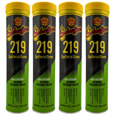 Schaeffer's 219 SynForce Green EP Grease 14 oz Cartridge NLGI #2 - Pack of 4