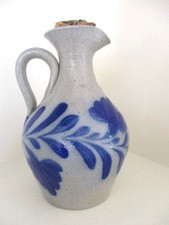 Vintage 1993 Salmon Falls Pottery Oil Cruet With Cork - Potter Jeff Brown - 6.5"