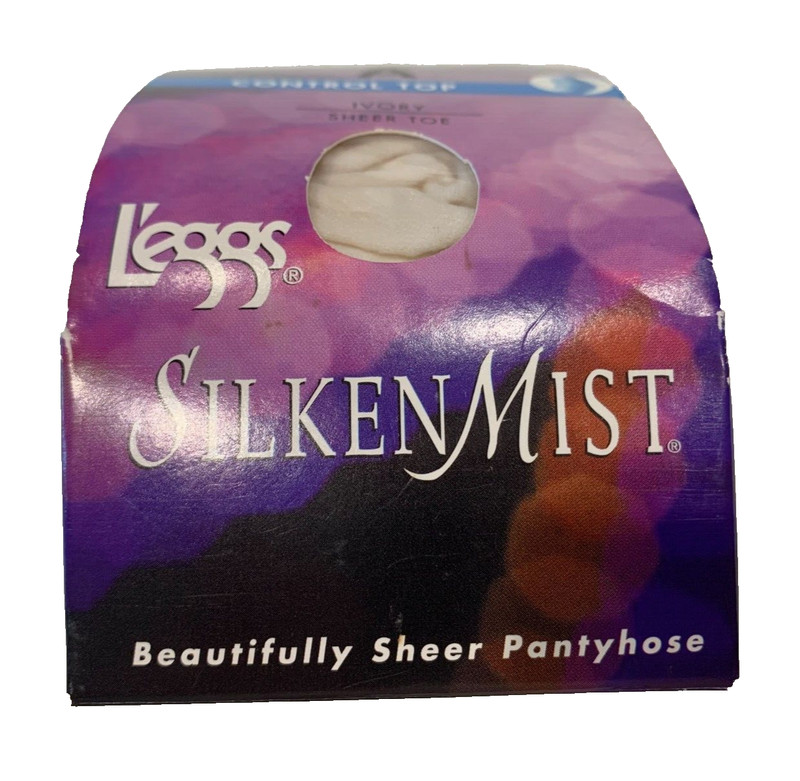L'EGGS Silken Mist Ivory Control Top Sheer Toe Pantyhose Size A 100-150 lb