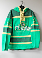 Nuevo NHL New Jersey Devils Lacer Jersey Trébol Peso Medio Algodón Sudadera con Capucha Hombres L