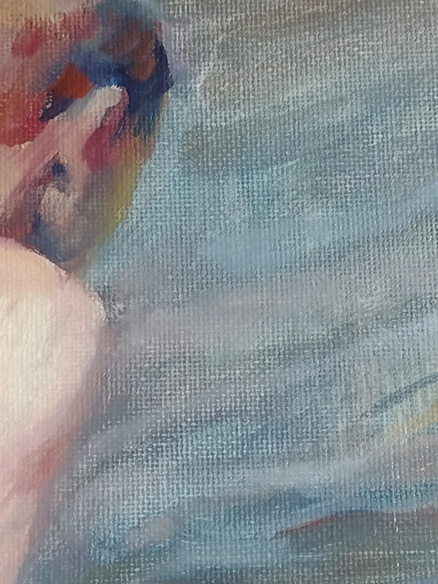 Cold Water Original Oil On Canvas Painting Signed Unframed 40x30cm