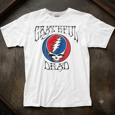 HOT!!! Grateful Dead Logo Steal Your Face Mens T Shirt White Tee Free Ship
