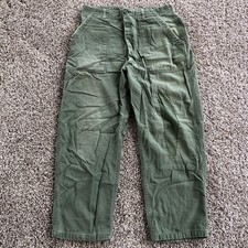 Vintage OG-107 Sateen Pants 34x31 32x28 Type 1 Fatigue Baker Trousers Distress