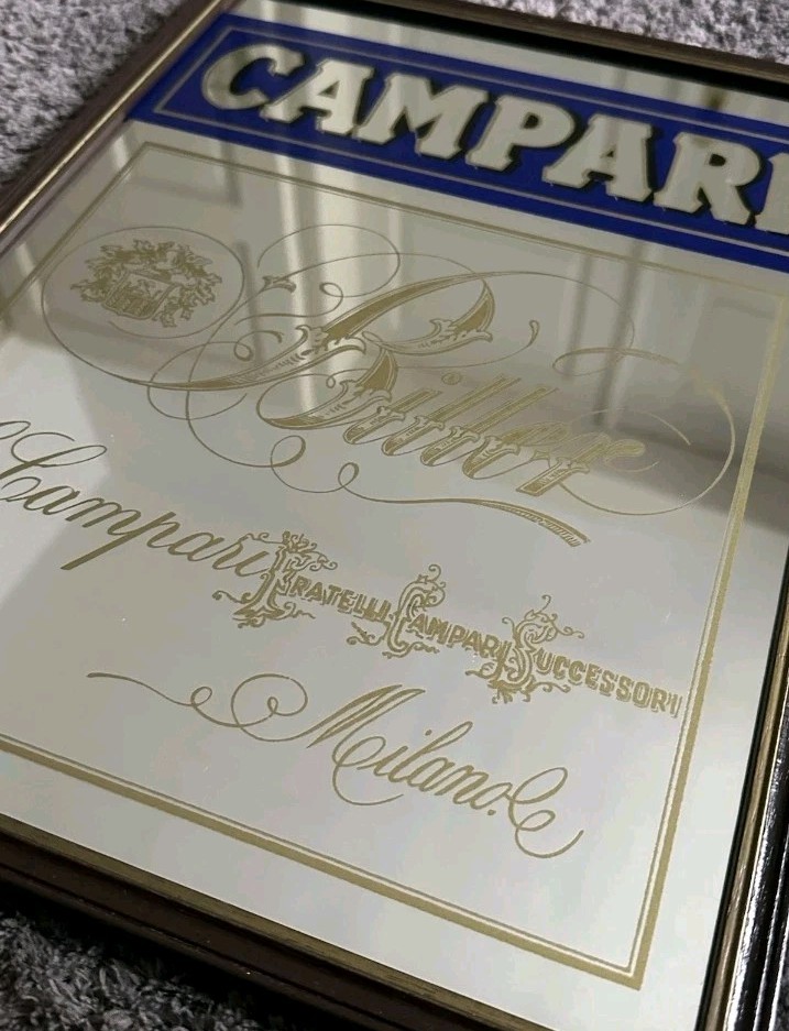 Lot MIRROR PAINTING CAMPARI 70s measures 40x30 cm 