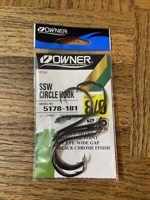 Owner SSW Circle Hook Size 8/0-BRAND NEW-SHIPS SAME BUSINESSC DAY 