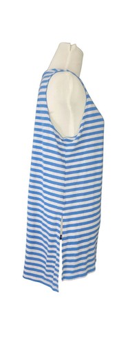 Time And Tru Blue & White Striped Sleeveless Tank Top L Women's - Picture 6 of 10