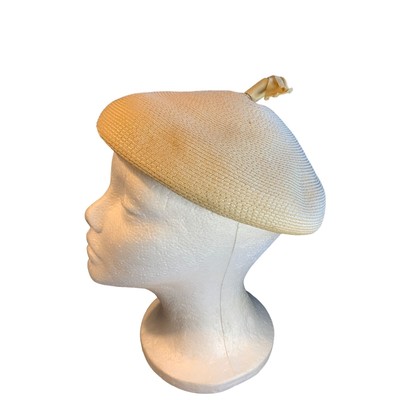 Clover Lane Ladies Beret Ivory Hat Sz 22 Vintage | eBay display picture 3