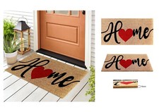 Natural Coir Doormat Printed Pattern PVC Backing 15mm Thick 40 x 80cm