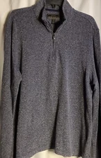 JS. A. Bank RESERVE 1/4 Zip Pullover , XL, 100% Cotton, Elbow Patches, Blue
