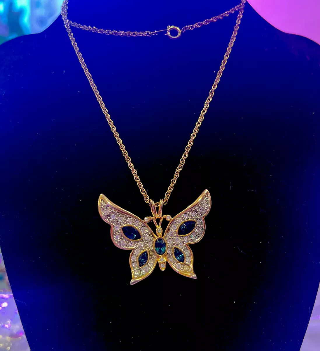 Vintage butterfly deals necklace