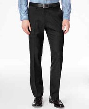 Kenneth Cole Reaction Men's Slim-Fit Stretch Dress Pants Black 36W 32 L