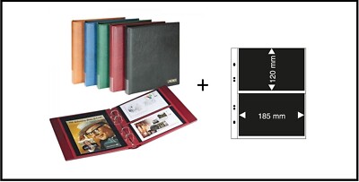 LINDNER-1403-W-FDC-Album-Rondo-Regular-Weinrot-Rot 10-Hüllen-MU1404-2-Taschen