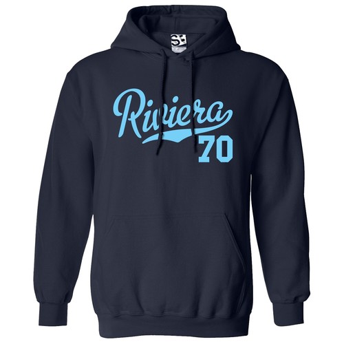 Riviera 70 Script HOODIE | 1970 V8 Lowrider Classic Car Jersey Hooded Sweatshirt - Picture 29 of 34