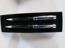 PINNACLE ball point/bk & Pencil 0.9mm set - Black and chrome C- NEW