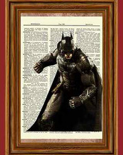 Batman Dictionary Art Print Vintage Book Poster Picture Marvel Comic Hero