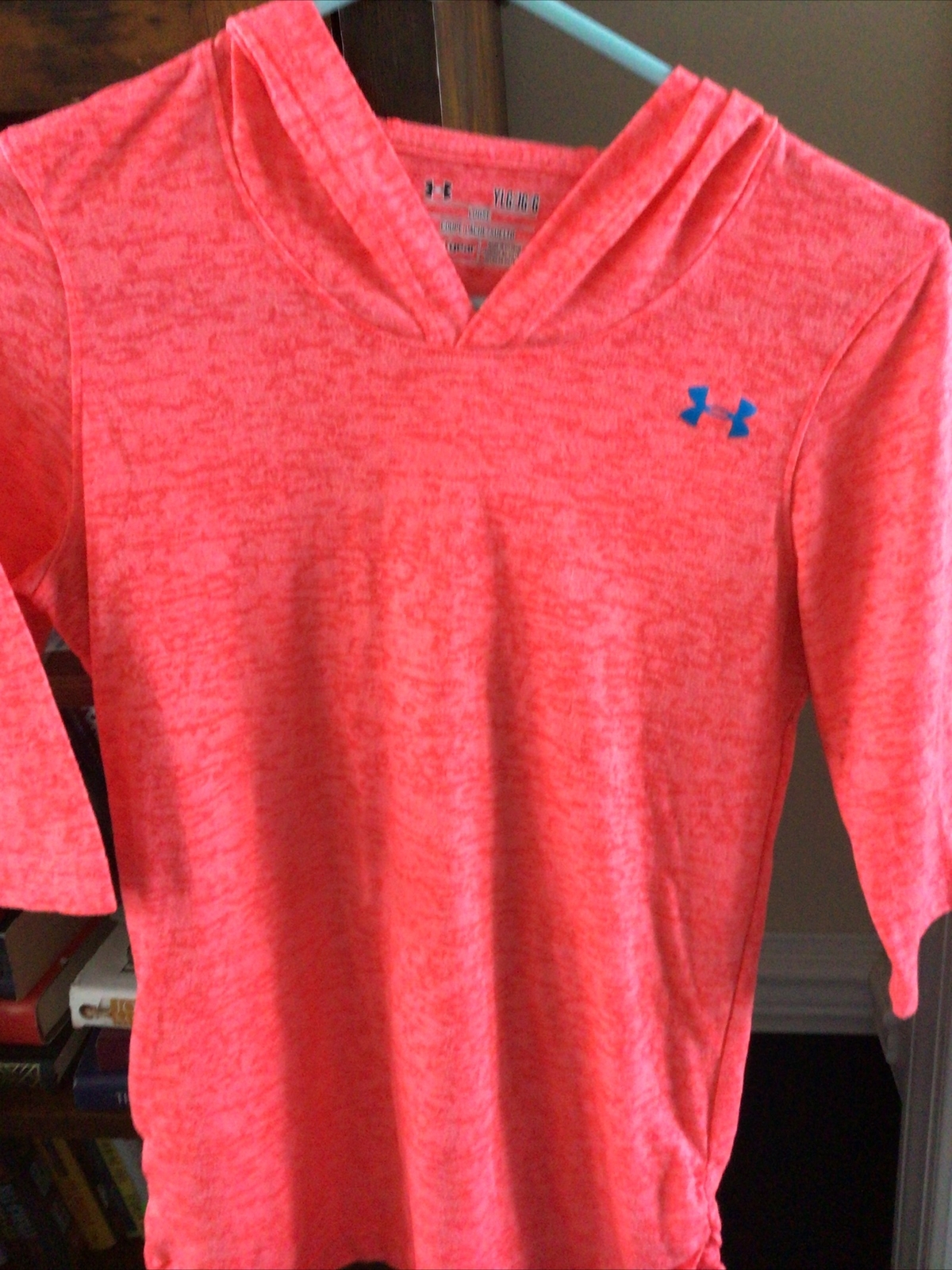 Girls Pink Under Armour Lightweight Hoodie, Youth, Size YLG/JG/G, Lightweight thumbnail 2