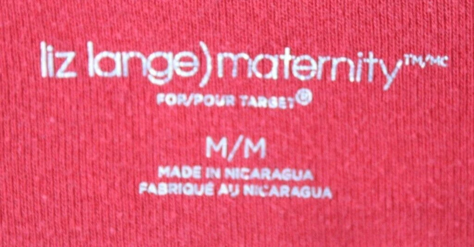 Top Pullover para mujer LIZ LONG MATERNITY manga corta cuello en V talla M rojo Foto 3 de 4